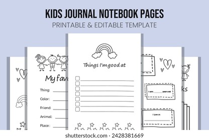 Kids journal Notebook pages journal interior