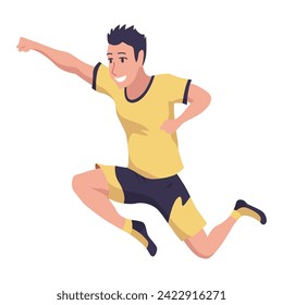 Kids jumping icon. Child activities design element. Indoor or outdoor fun, fitness jumping. Acrobatic and gymnastic exercises. Vector illustration