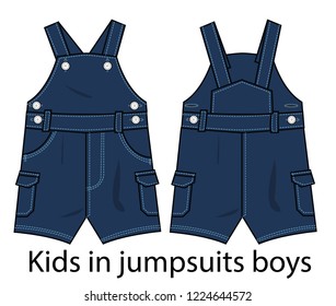 Kids in jumpsuits boys vector