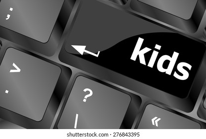 kids key button in a computer keyboard vector