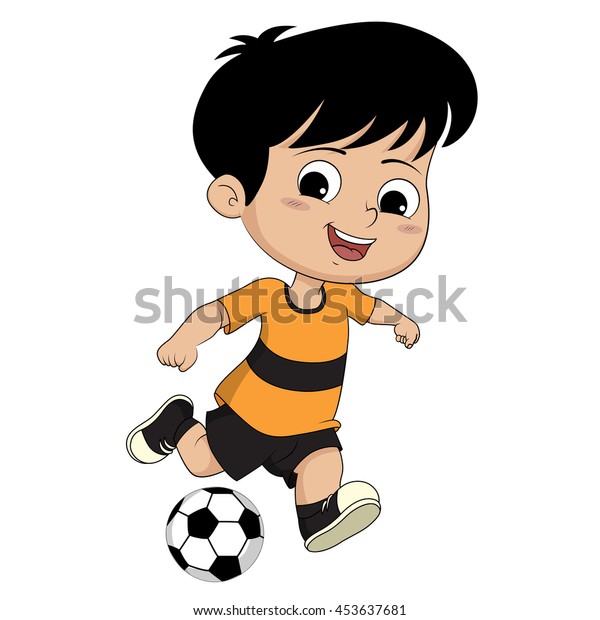 サッカーを蹴る子どもたち 彼は貧しいが サッカーをするのが好きだ ベクター画像とイラスト のベクター画像素材 ロイヤリティフリー