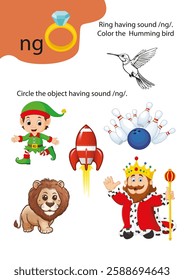 kids kindergarten learning english phonics sound letter sound worksheet