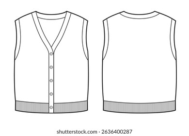 Kids knitted vest with buttons clasp