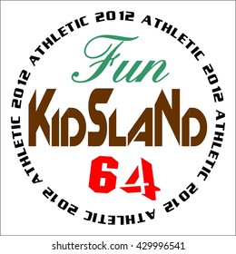 KIDS LAND FUN Typography Graphics, T-shirt Printing Design