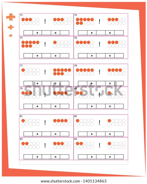 子どもは 算数 子の数学ワークシート イラトスに加えて数学ワークシートのデザインを学びます ベクトール のベクター画像素材 ロイヤリティフリー