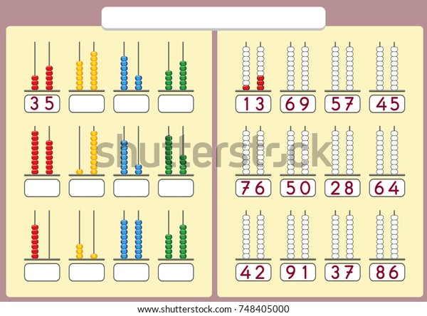 Les Enfants Apprennent Des Nombres Avec Image Vectorielle De Stock Libre De Droits 748405000