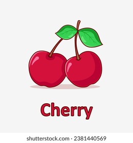 Kinder lernen Alphabet mit Obstkirsche
