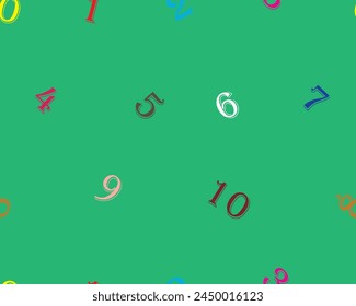 KIDS LEARNING COLORFUL MATHEMATICS NUMBERING 0 TO 10 SEAMLESS PATTERN ALL OVER PRINT VECTOR ILLUSTRATION