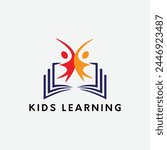kids learning institute logo design vector