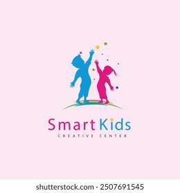 Kids Learning Logo Template Design Vector, Emblem, Design Concept, Creative Symbol, Icon