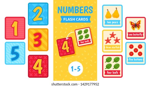 Kids learning material. Card for learning numbers. Number 6-10. 