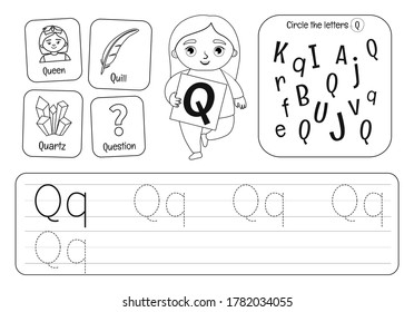 Kids Learning Material Worksheet Learning Alphabet Stock Vector ...