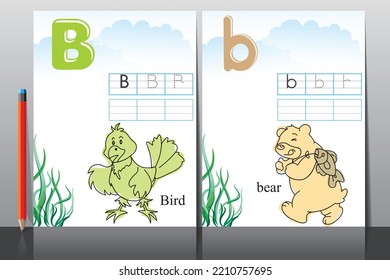 Kids Learning Material Worksheet Learning Alphabet Stock Vector ...