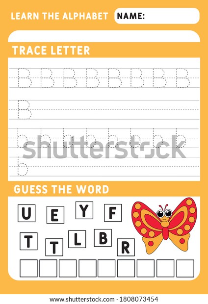 Kids Learning Material Worksheet Learning Alphabet Stock Vector ...
