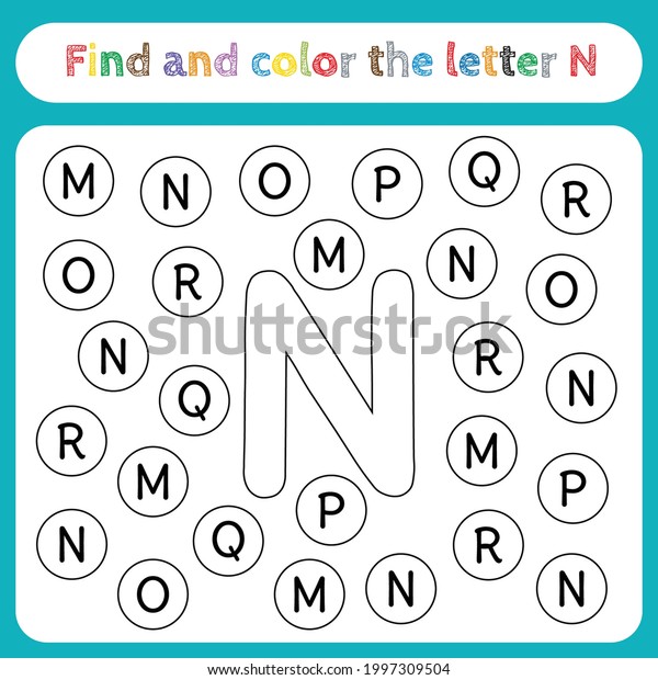 Kids Learning Worksheet Find Color Letters Stock Vector (Royalty Free ...