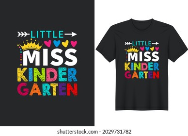 Kids Little Miss Kindergarten Shirt Back To School First Day