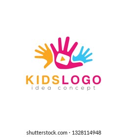 Kids Logo, Child Logo Template, Vector Logo
