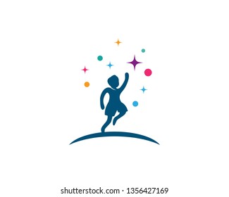 Kids logo concept vector template