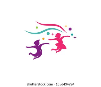 Kids logo concept vector template