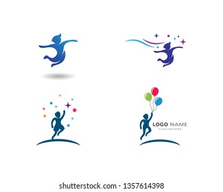 Kids logo concept vector template
