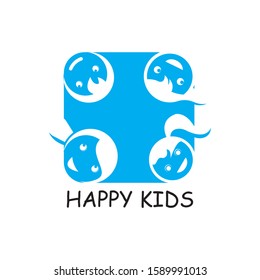 Kids logo concept vector template