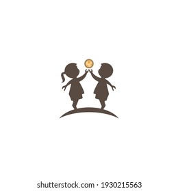 kids logo daughter design cute cartoon illustration star  vector design. 