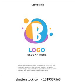 kids logo design combination with initials/letter B. colorfun and baby image. 