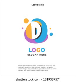 kids logo design combination with initials/letter D. colorfun and baby image. 