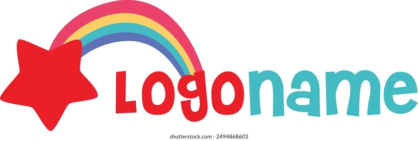 Kids logo design with editable vector file