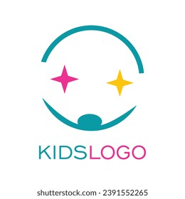 Diseño de logotipo infantil concepto sencillo Vector Premium