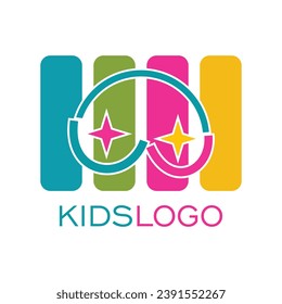 Design des Kinderlogos: Premium Vektor