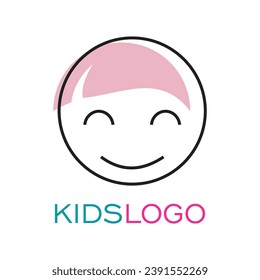 Diseño de logotipo infantil concepto sencillo Vector Premium