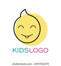 Diseño de logotipo infantil concepto sencillo Vector Premium