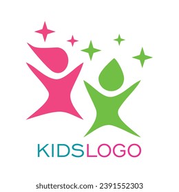Diseño de logotipo infantil concepto sencillo Vector Premium