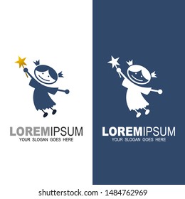 Kids logo design template, Abstract illustration of logo template happy children.