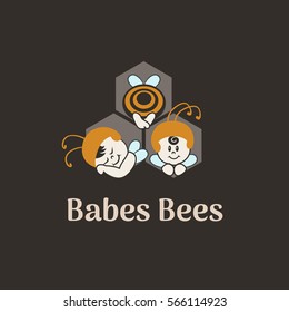 Kids logo, little babes bees in the hive