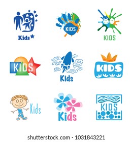 Kids logo set