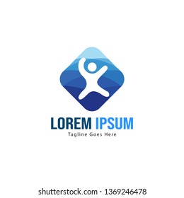 Kids logo template design. Kids logo with modern frame isolated on white background
