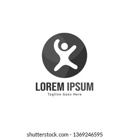 Kids logo template design. Kids logo with modern frame isolated on white background