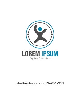 Kids logo template design. Kids logo with modern frame isolated on white background