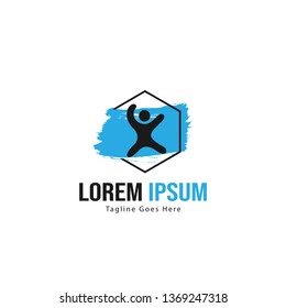 Kids logo template design. Kids logo with modern frame isolated on white background