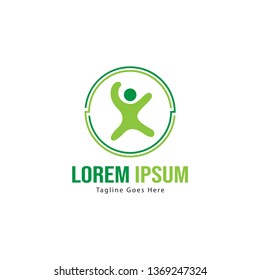 Kids logo template design. Kids logo with modern frame isolated on white background