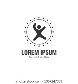 Kids logo template design. Kids logo with modern frame isolated on white background
