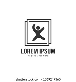 Kids logo template design. Kids logo with modern frame isolated on white background
