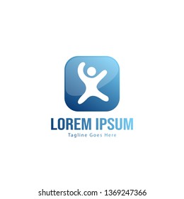 Kids logo template design. Kids logo with modern frame isolated on white background