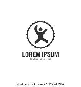 Kids logo template design. Kids logo with modern frame isolated on white background