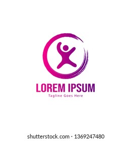 Kids logo template design. Kids logo with modern frame isolated on white background