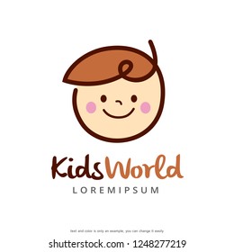 Kids Logo Template Design Vector, Emblem, Concept Design, Creative Symbol, Icon