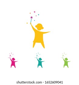Símbolo vectorial de plantilla de logotipo infantil