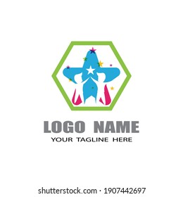Naturaleza del símbolo vectorial de la plantilla de logotipos para niños